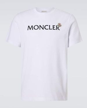Moncler T-Shirt En Coton A Logo - Blanc
