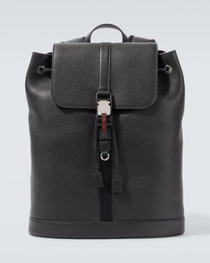Gucci Web Large Leather Backpack - Black
