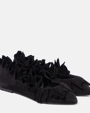 Alaïa Petal Suede Ballet Flats - Black