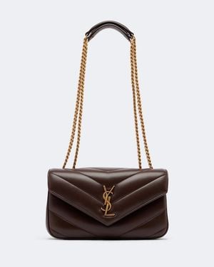 Saint Laurent Loulou Small Leather Shoulder Bag - White