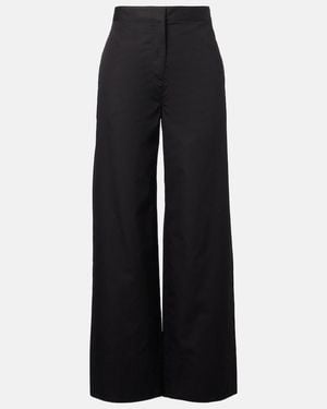 TOTEME Wide-Leg Cotton Pants - Blue