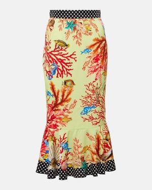 Dolce & Gabbana Capri Printed Silk-Blend Midi Skirt - Multicolour