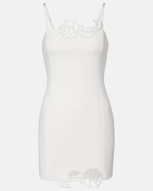 Blumarine Laser-Cut Crepe Cady Minidress - White