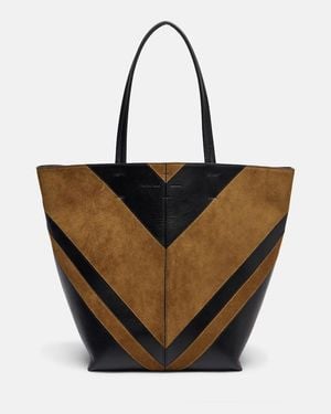 Phoebe Philo Pot Cabas Suede And Leather Tote Bag - Black