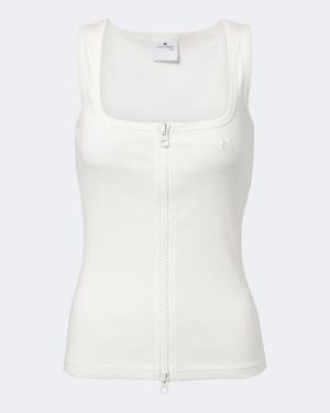 Courreges Tanktop Aus Baumwolle - Weiß