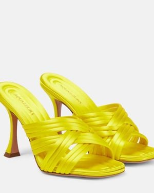 Aquazzura Mules Oahu 95 De Saten - Amarillo