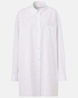 The Row Victoria Oversized Cotton Poplin Shirt - White