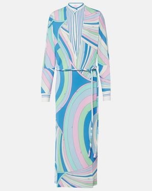 PUCCI Layered Belted Printed Tunic - Blue