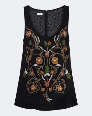 Dries Van Noten Embroidered Top - Black