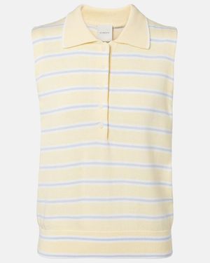 Varley Rue Striped Cotton-Blend Polo Shirt - Natural