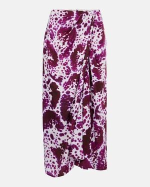 Dries Van Noten Gathered Midi Skirt - Purple