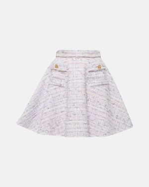 Nina Ricci High-Rise Cotton-Blend Tweed Miniskirt - White