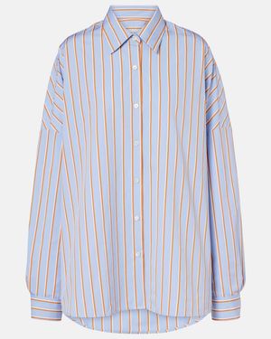 Dries Van Noten Striped Cotton Shirt - Blue