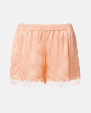 Poupette Doris Lace-Trimmed Satin Shorts - Pink