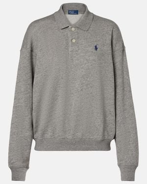 Polo Ralph Lauren Cotton-Blend Polo Sweatshirt - Grey