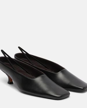 Calvin Klein Anna Leather Slingback Court Shoes - Black