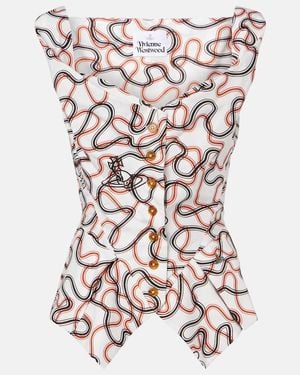 Vivienne Westwood Monday Printed Cotton Top - White