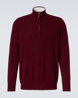 arch4 Mr Fenchurch Cashmere Half-Zip Jumper - Red