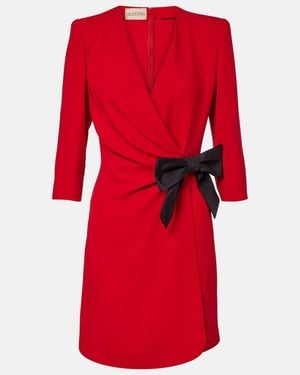 Valentino Bow-Detail Silk Minidress - Red