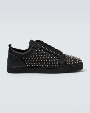 Christian Louboutin Louis Spikes Junior Leather Trainers - Black