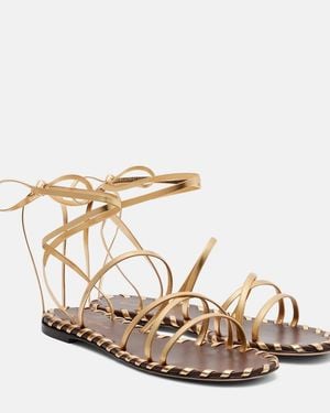 Gianvito Rossi Metallic Leather Sandals