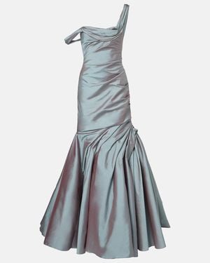 Marmar Halim Asymmetric Ruched Gown - Blue