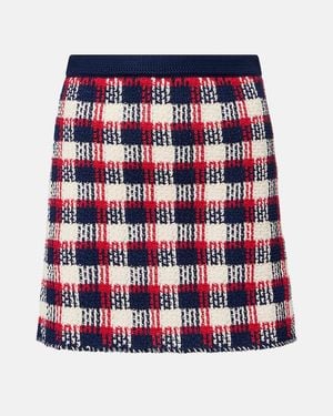 Valentino Checked Cotton Miniskirt - Red