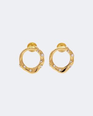 Dries Van Noten Embellished Stud Earrings - Metallic