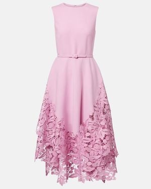 Oscar de la Renta Wool-Blend And Lace Cocktail Dress - Pink