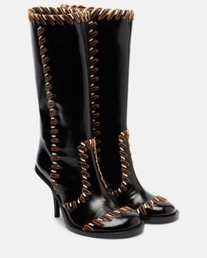 Dries Van Noten 90 Embellished Leather Boots - Black