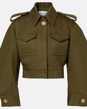 Givenchy Chaqueta Cropped De Algodon Y Lana - Verde