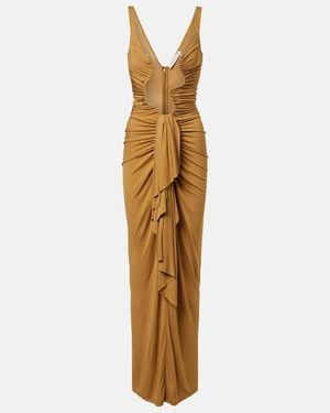 Christopher Esber Salacia Cutout Draped Maxi Dress - Metallic