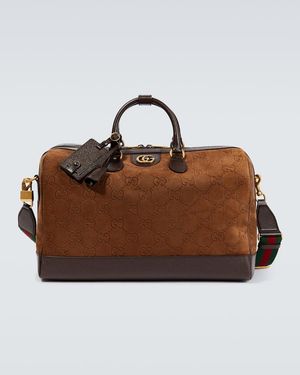Gucci Weekender GG aus Veloursleder und Leder - Braun