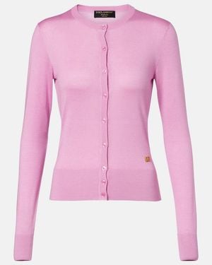 Dolce & Gabbana Cashmere And Silk Cardigan - Pink