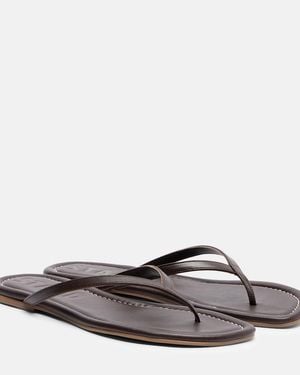 STAUD Freja Leather Thong Sandals - Brown