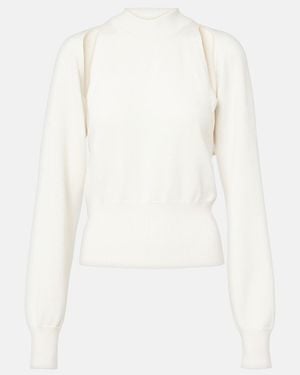 Alaïa Jersey De Lana Con Aberturas - Blanco