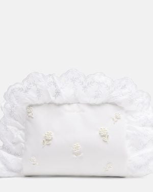 Simone Rocha Clutch Pillowcase Con Volantes Adornado - Blanco