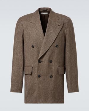Our Legacy Sharp Db Linen And Cotton Blazer - Brown