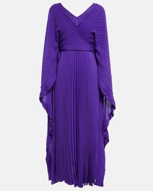 Valentino Pleated Silk Gown - Purple