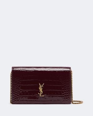 Saint Laurent Portemonnaie Mit Kettenriemen Cassandre Aus Leder - Lila