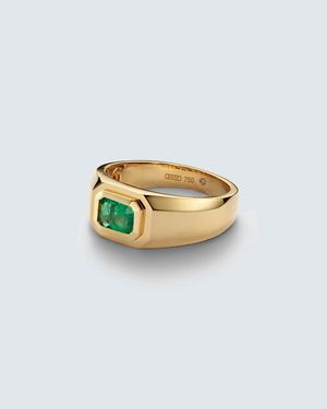 SHAY Champion 18Kt Ring With Emerald - Metallic