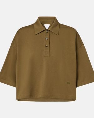 Bottega Veneta Cropped Cotton Polo Shirt - Green