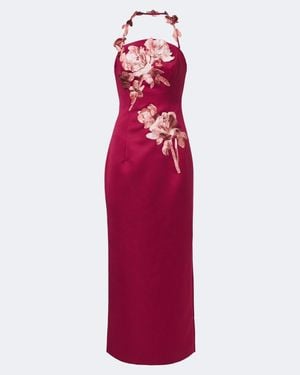 LEO LIN Bustier-Robe Ava Aus Satin - Rot