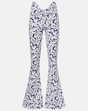 Jean Paul Gaultier Floral Flared Jeans - Blue