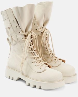 JW Anderson Leather Combat Boots - Natural