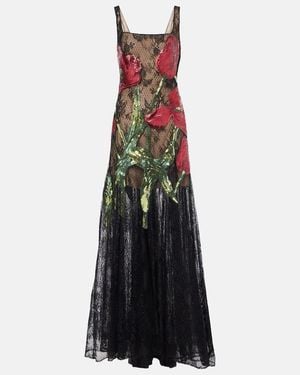 Costarellos Felice Sequined Gown - Black