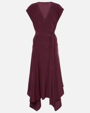 JOSEPH Vestido Midi Goodman En Crepe De China - Morado