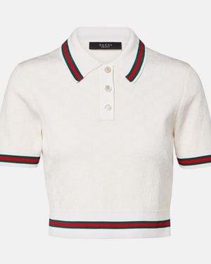 Gucci Gg Jacquard Polo Shirt - White