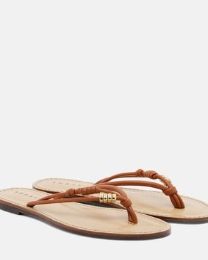 Amanu Kiwayu Leather Thong Sandals - Brown