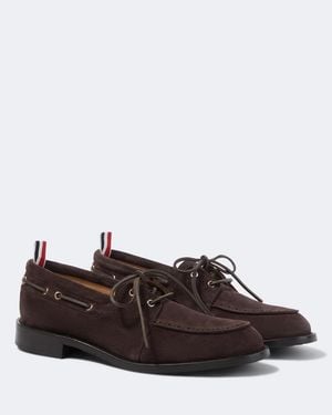Thom Browne Segelschuhe Aus Veloursleder - Braun